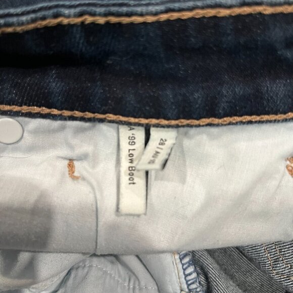 ABRAND JEANS A '99 Low Boot Dark Wash Distressed Jeans -EUC - US Size 28 / AU 10 - Picture 16 of 16